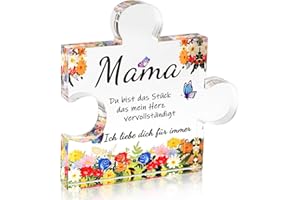 ADDWel Mütter Tag Geschenke für Mama von Tochter Sohn - Puzzle Acryl Plaque Ornamente/Briefbeschwerer Mom Geschenk für Muttertag Weihnachten Erntedank, einzigartige Geburtstagsgeschenke für Mama