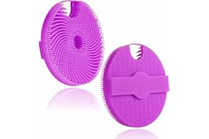 HIEERBUS Scrubber per il corpo in silicone, esfoliante delicato per il corpo in luffa in silicone da doccia con setole facilmente schiumose (Viola)