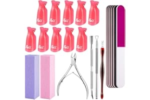 FILY DUAIU limes a ongles professionnelle, lot de 22 outils de manucure professionnels avec repousse cuticule en acier inoxydable et fourchette pour retirer les peaux mortes
