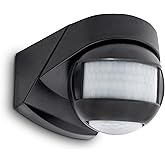 SSC-LUXon KELEA Bewegungsmelder mit Dämmerungssensor Aussen IP54 für Wand, Decke & Ecken - PIR Sensor schwarz drehbar einstel