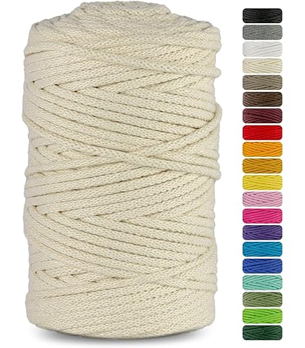 SUNTQ Makramee Garn 3mm - 200m Baumwollseil Für DIY Projekte
