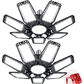 YIQIBRO LED Spotlights Indoor Ceiling 200W 20000LM Garage Lamp, 2 Pieces | 6500K LED Workshop Lights with 7+1 Adjustable Pane
