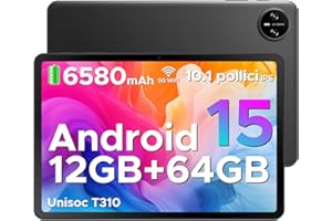 DOOGEE Tab A9 Android 15 Tablet 10 Pollici, 12(3+9) GB RAM + 64GB ROM (TF 2TB), 6580mAh Batteria, 5G+2.4G WiFi, 1280 * 800 IPS, BT5.0, 5MP+8MP, Tablet in Offerta Unisoc T310 Quad Core/OTG/Face Unlock