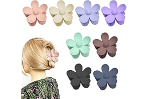 XWCHASA 8 Piezas Pinza Pelo Flor Mate, Pinzas Pelo Niña para el Cabello Hawaiano para Cabello Grueso, Flores Coloridas, Pinza Florpinzas Pelo Flor Antideslizantes para Mujer (Flores D)