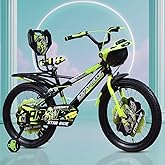 Kidsmate Star Ride 20T Kids Bicycle with Training Wheels | Cycle for Kids Featuring Front Basket, Adjustable Seat & Strong St