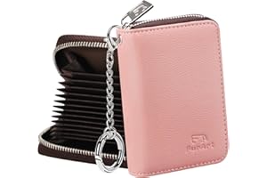 FurArt Cartera para Tarjetas de crédito, con Cremallera, para Hombres y Mujeres, Bloqueo RFID, Cartera Llavero, tamaño Compacto