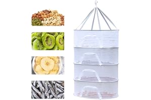 aupawdy Trockennetz Kräuter, 4-Lagiger Mesh Trockennetz für Kräuter,Hängendes Faltbar Trockennetz Kräutertrockner für Pflanze, Fleisch, Blumen, Zwiebeln, Gemüs