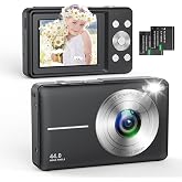 Zostuic 1080P 44MP Digital Camera, 2.4 Inch LCD Screen, 16X Digital Zoom, Timer and Image Stabilization, Portable Compact Cam