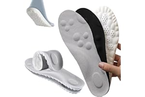 FIVEMILEBRO 2 Paires SEMELLES ORTHOPÉDIQUES MÉMOIRE DE FORME Femme/Homme - Semelles Chaussures Confort avec Absorption des Chocs, Soutien Voûte Plantaire et Respiration Anti-Odeur (39-40, Noir+Gris)