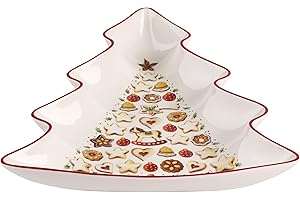 ‎VILLEROY & BOCH Villeroy & Boch – Winter Bakery Delight Schale Rot, Mikrowellensicher, Weihnachtsgeschirr, Tannenbaum Schale Weihnachten, Geschirr Weihnachten Toys, Plätzchenteller, Weihnachtsdeko, Premium Porzellan