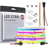 BTF-LIGHTING FCOB SPI RGB Flexible High Density COB LED Strip WS2811 IC LED Strip 5 m 720LEDs/m 21W/M DC12V IP30 Not Waterpro