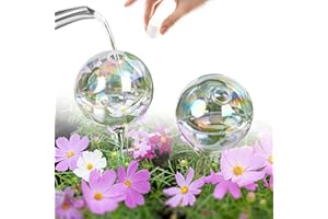 shallyong 2 Stück Bewässerungskugeln Glas, Wasserspender Pflanzenn Bewässerung Glaskugeln, Automatisches Selbstbewässerungssystem für Zimmerpflanzen, Topfpflanzen Innen Deko und Garten (Bunte Blasen)