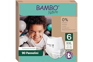 Bambo Nature Pannolini taglia 6 (15+kg) - 90 pz Pacco mensile | Pannolini a mutandina con protezione dalle fuoriuscite migliorata | Massimo comfort per i bambini attivi | Dermatologicamente testati