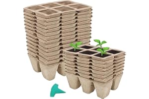 CEED4U 24 Pack Seed Starter Trays Nursery Pots 144 Cell Outdoor Garden Sprouting Seedling Pots Organic Plant Starter Kit with 15 Plant Labels