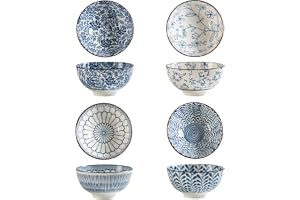 TuYines frukostskål porslin, frukostskålar set med 4, snackskålar set om 4, 12 cm dessertskålar keramik, salladsskål, isskål
