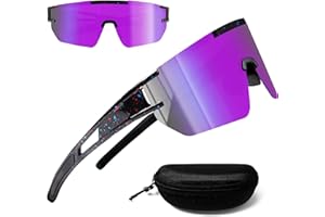 PATRICHOR Lunette Velo Homme Femme, Lunette de Vitesse Polarisées, Lunette de Cyclisme, Lunette Vtt, UV400 Protection Lunettes de Soleil Pour Vélo Pêche Course Conduite, Coupe Vent et Anti Buée