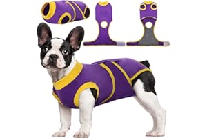 Kuoser Tuta da recupero per cane dopo l'intervento chirurgico, protezione anti-leccamento per ferite addominali/malattie della pelle per gatto cucciolo, alternativa al collare elettronico