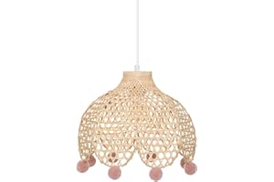 WELL HOME MOBILIARIO & DECORACIÓN Lámpara colgante modelo acampanado, en bambú, 28cms de diámetro