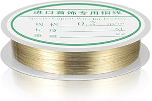 SDHIIOLP Basteldraht 0,2mmx20m, Draht zum Basteln Schmuckdraht Kupferdraht Bindedraht Modellierdraht Draht Rostfrei Anlaufgeschützter Kupferdraht für DIY Schmuckherstellung Bastelarbeiten Gold