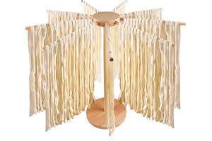 VAILEAL Secador de fideos: secador de pasta, soporte de pasta de madera con 9 brazos extraíbles, secador de pasta, secador de espaguetis plegable, secador de fideos plegable para hasta 4,5 kg de fideos tazas