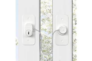 HIYAA Window Locks for UPVC Windows, 2 Packs Window Safety Locks No Drilling Window Restrictor for UPVC, Window Locks Child Safety with Key, Pet Child Locks Refrigerator Lock for Childproof