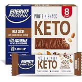 Enervit Protein Snack Milk Choco, Protein Bar, 8 x 35g | Low Carb Protein Bars with Cocoa, Vegan and Gluten Free, Rich in Fib