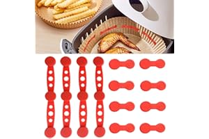 TELAOBAN Sets Magnetschnalle aus Silikon für Heißluftfritteusen, 12 Stück Air Fryer Liner Magnete, Magnetische Backpapier Befestigungsschnalle, zum Kochen und Backen in Der Heißluftfritteuse