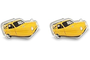 Xpressions 4 U Only Fools and Horses Official Yellow Trotter Van Cufflink Set in Gift Pack for Adults, Men's Accessories Enthusiasts, Gift Givers