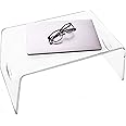BPA Acrylic Bed Tray with handles (21” x 12” x 9”) - Clear Laptop Stand for Home Office, Lightweight Portable Lap Desk for Eating, Reading or Writing, Mobile Table for Bed & Couch/Sofa