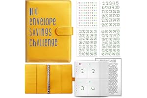 ‎DRAWELRY Budget Planner Deutsch Budget Planer Geld Organizer mit 100 Binder Taschen A5 Ringbuchordner für Finanzplaner Budget Sparen Mappe Cash Stuffing Startset Geburtstags Geschenk (Yellow)
