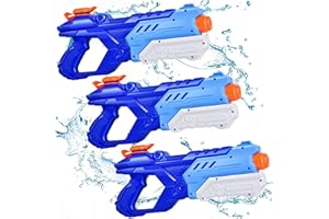 Quanquer 3 Pcs Pistolet a Eau-avec 600ml de Haute Capacité et Une Portée de 9 Mètres, pour Enfants et Adultes, Pistolet À Eau Puissants pour Garçons et Filles Cadeau pour Les Plein Air, Piscine, Plage