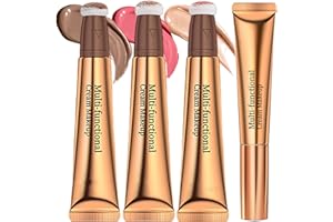 KTOULER 3 Pcs Liquid Blush Set, Blush Beauty Wand Lightweight Natural-Looking Velvet Waterproof Long-Lasting Multi-functional Smooth Cream Blush Makeup for Cheek Lip(#2,#3,#6)