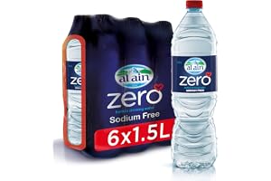 Al Ain Zero 1.5L - Pack of 6, Zero Sodium Water, Pure Refreshing Al Ain Water, pH Neutral Bottled Water