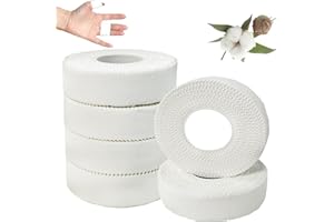 ANAMPION Strap Doigt 1.5 cm x 10 m, 6 Rouleaux Non Élastique Sport Tape Pour Athlètes & Entraîneur Sportif, Strap Sport pour Raquettes, Tennis, Gymnastique Et Boxe(Blanc)
