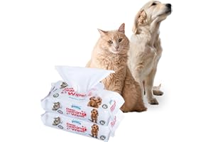 PAWISE Dog Wipes, Deep Cleaning Grooming Wipes for Dogs and Cats, Pet Grooming & Deodorizing Hypoallergenic Thick Wipes Quick & Easy Cleaning for Paw Ear Tushie Face and Bums,140 Counts(2 Packs)
