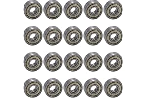 Othmro 606ZZ - Rodamientos de ranura profunda de 6 x 17 x 6 mm, rodamiento de bolas, doble cubierta de hierro galvanizado, blindado, acero de alto carbono, 20 unidades