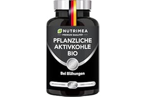 ‎PLASTIMEA Aktivkohle BIO - DETOX PURECOAL® patentierte Formel - aus französischem Kastanienholz - gegen Blähungen, Völlegefühl - 60 vegane Kapseln - Nutrimea