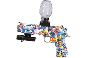HXPLN Electric Gel Ball Blaster Automatic Gel Blaster Toy, High Speed 12 Rounds per Second, Backyard Gun & Outdoor Activities, Ages 14+
