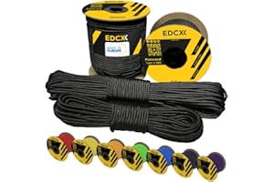 ‎EDCX EdcX 3mm Nylon Paracord 425 (15, 30, 50 und 100m) - Typ II, 100% Nylonseil, 3 Litzen Seil, 3mm Nylonseil in vielen Farben| Solid Color