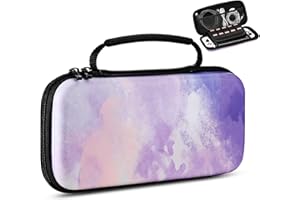 TiMOVO Carrying Case Compatible with Nintendo Switch OLED 2021 & Switch, Durable Hard Shell Game Storage Handbag Portable Travel Bag PU Pouch with Pocket for 10 Game Cards & Accessories