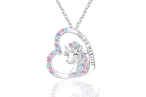 MAKOBLESSMOMO Einhorn Herz Halskette für Mädchen, You are Magical Einhorn Schmuck Geschenke für Mädchen Mütter Tochter Enkelin Nichte