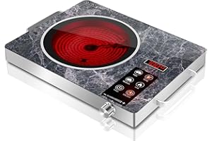 GRACEALL 3500W Electric Infrared Stove, Single Burner Electric Hob, Portable Countertop Burner for Cooking, Plug in Kitchen Cooktop, Temperature Adjustable Compact Hot Plate Camping Stoves