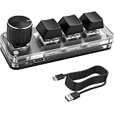XMSJSIY Mini Mechanical Keyboard 3 Keys and 1 Button Macro Programmable DIY Keyboard with RGB for Gaming Office Media Supplie