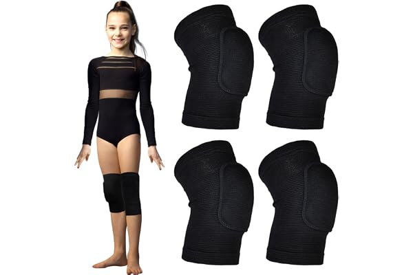 Protections genoux pour volleyball, protections genoux pour la danse, 2 paires de protège-genoux pour enfants, 7-12 ans, coussins d'épaisseur renforcée pour la danse, VTT, handball, vélo, snowboard