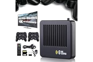 KNUBBUF Retrowave G11 Pro, G11 Pro Konsole, Retro Wave G11 Pro, G11 Pro Game Box, 4k HD TV Game Stick, Plug & Play, 100,000 Retro Games with 4 Wireless Dual Controllers (64GB)