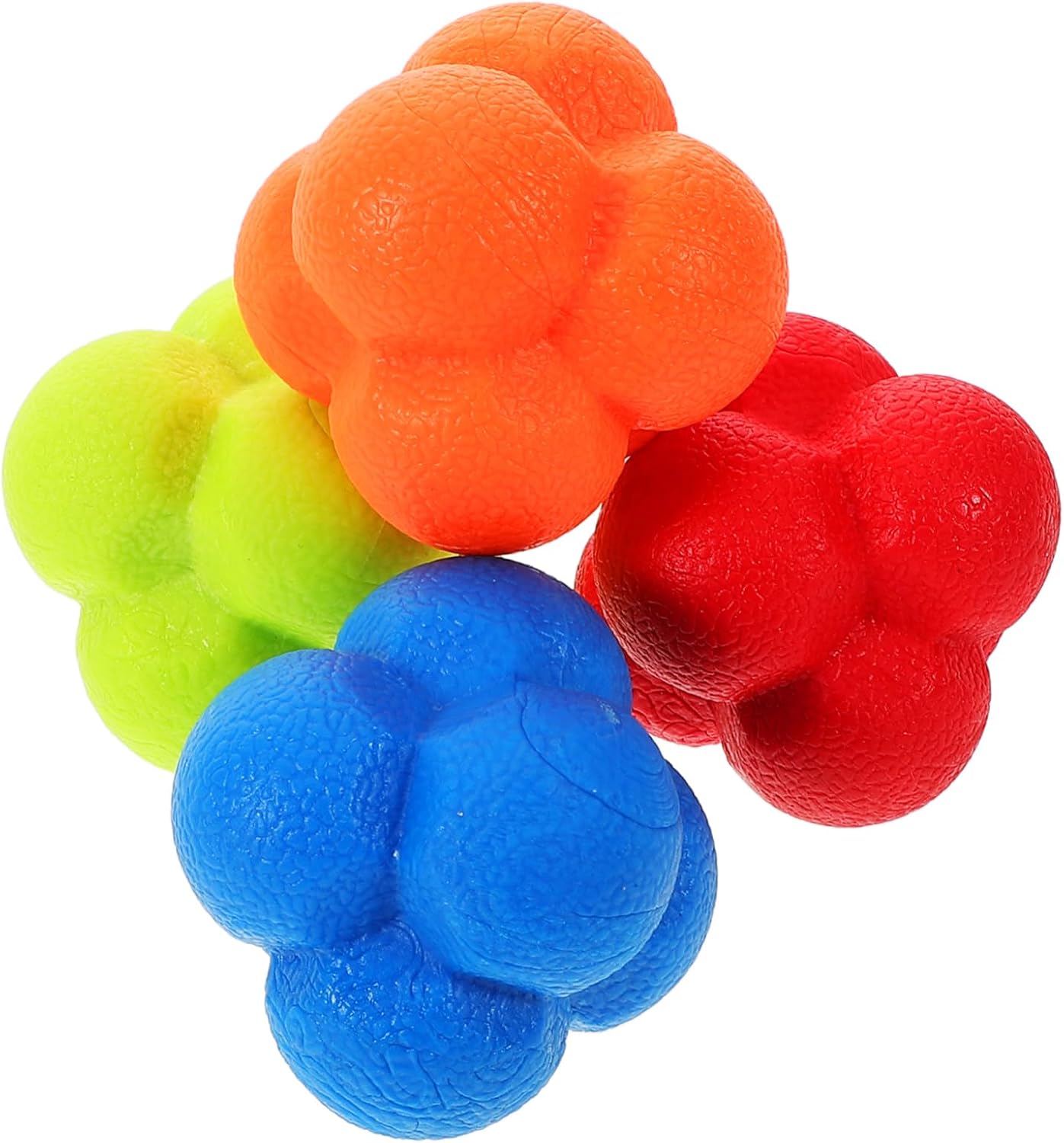 UPKOCH Set de 4 Balones de Reacción Hexagonales de TPE, Ligeras y Resistentes para Entrenamiento de Velocidad y Agilidad en Interiores y Exteriores
