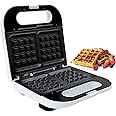 Geepas 750W Waffle Maker - 2 Slice Non-Stick Electric Belgian Waffle Maker with Thermostatically Controlled Function - Deep Cooking Plates - Waffles in Under 5 Mins - 2 Years Warranty