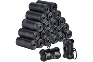 WOMGF Sacchetti Igienici per Cani Sacchetti Cacca Cani Sacchetti per Escrementi per Cani con Dispenser e Clip per guinzaglio 300 Pezzi