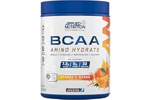 Applied Nutrition BCAA Powder - Branched Chain Amino Acids BCAAs Supplement, Amino Hydrate Intra Workout & Recovery Energy Drink (450g - 32 Servings) (Orange & Mango)