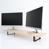 HANSDO DUAL MONİT&Ouml;R STANDI &ndash; İKİLİ MONİT&Ouml;R STANDI &ndash; MONİT&Ouml;R Y&Uuml;KSELTİCİ &ndash; MDF LAM &ndash; SAFİR MEŞE &ndash; WMS2